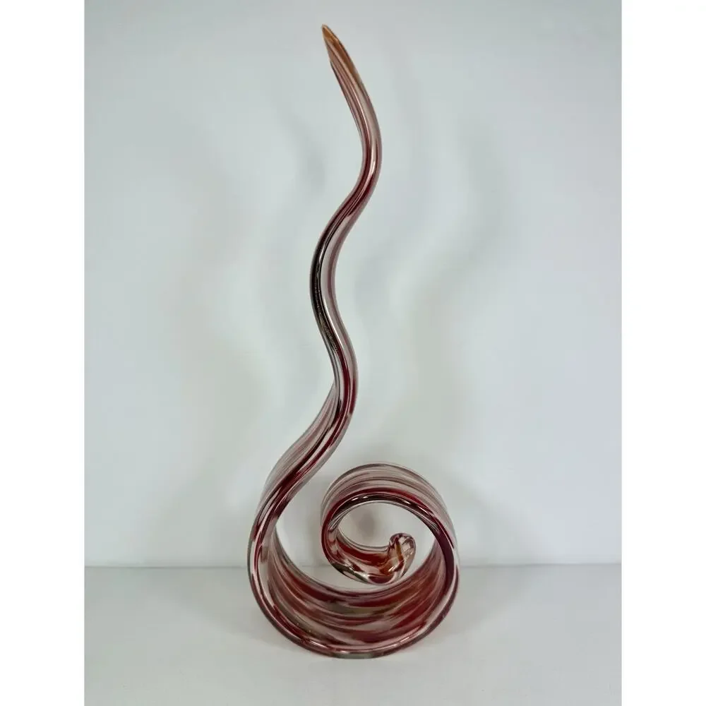 Modern Hand Blown Art Glass Flame Sculpture 12